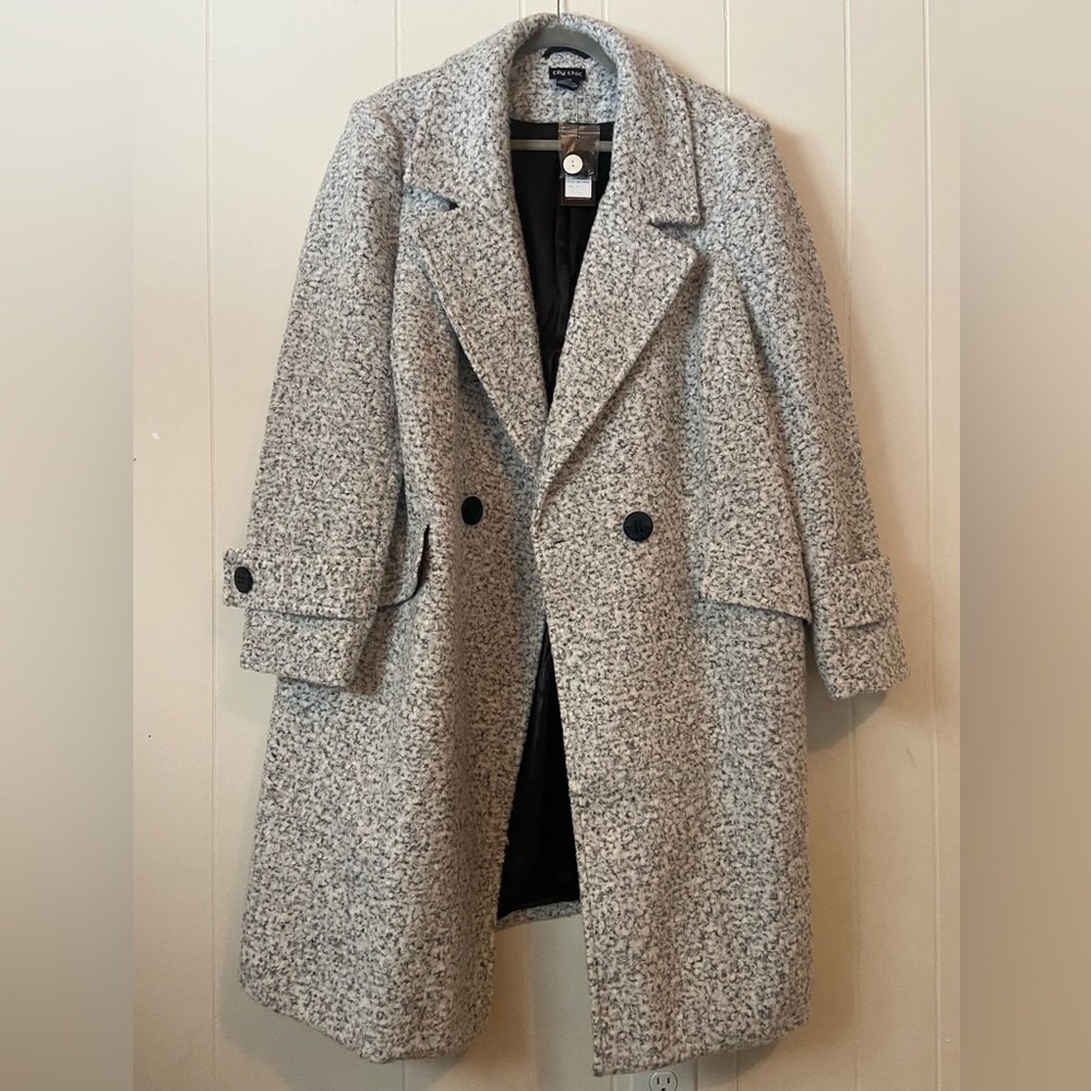 City Chic Emma Two-Button Coat